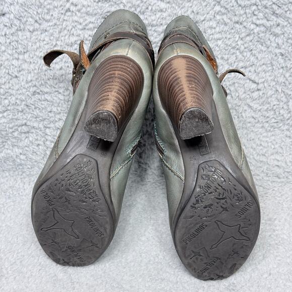 Pikolinos Verona Womens Size 36 US 5.5-6 Ankle Boots Sage Green Leather - Picture 7 of 9